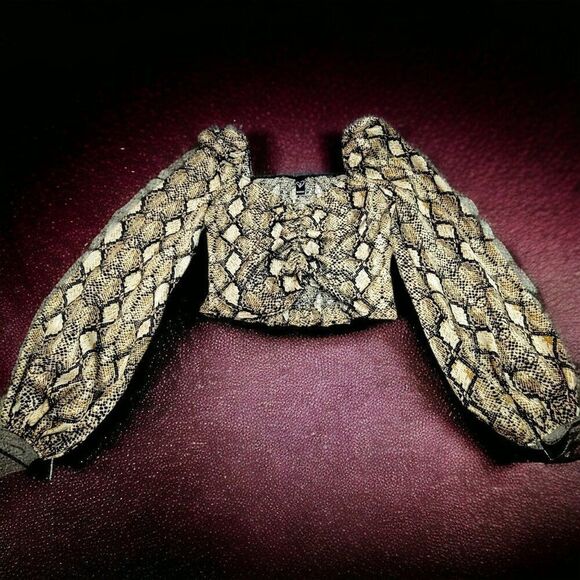 Windsor snake print long sleeve crop top - Picture 5 of 6